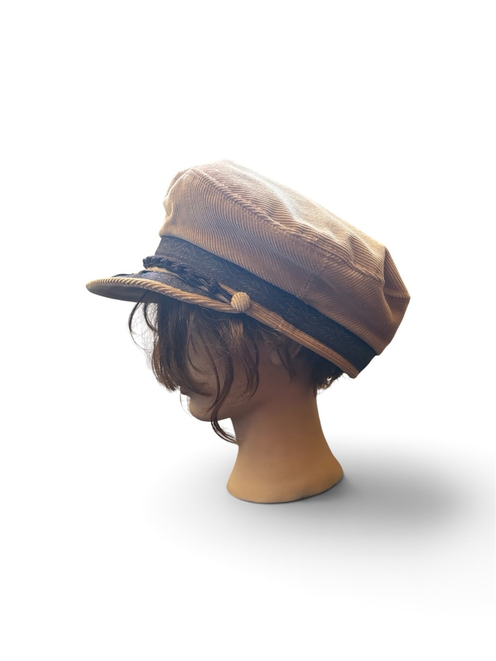 Vintage Brown corduroy Greek fisherman newsboy cap